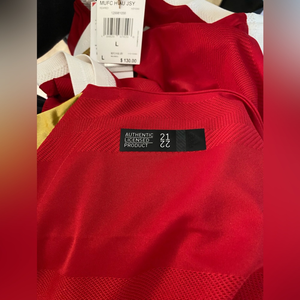 ⚽️🇬🇧NWT Adidas 2021-2022 Manchester United Home Shirt, Size L - Picture 8 of 9